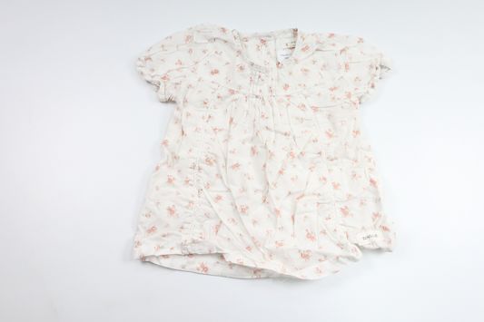 Geblümte Tunika von Newbie – Größe 74 – Weiß