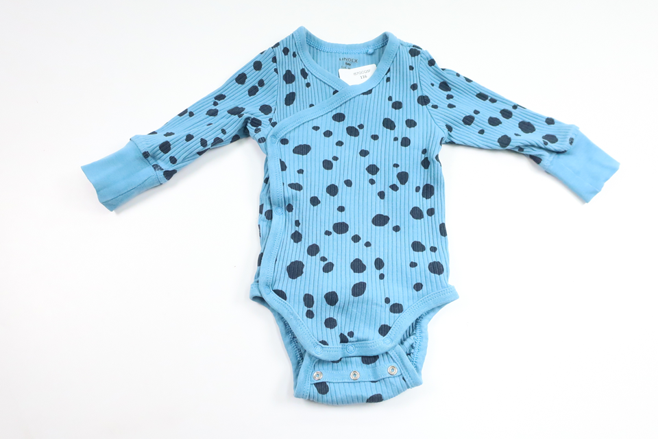 Gerippter Wickelbody von Lindex – Größe 50 – Blau