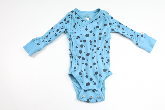 Gerippter Wickelbody von Lindex – Größe 56 – Blau
