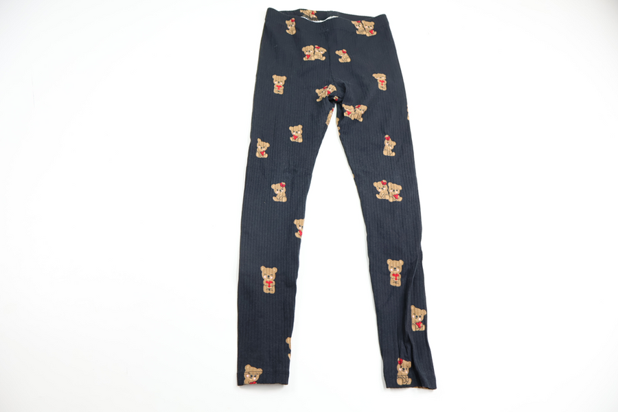 Ribbed trousers with teddy bears from Kappahl - Size 122 - Black
