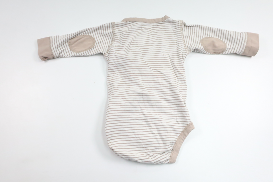 Gestreifter Body von Newbie – Größe 56 – Beige