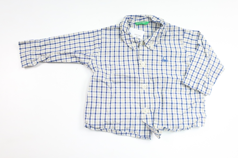 Kariertes Hemd von United Colors of Benetton – Größe 62/68 – Blau