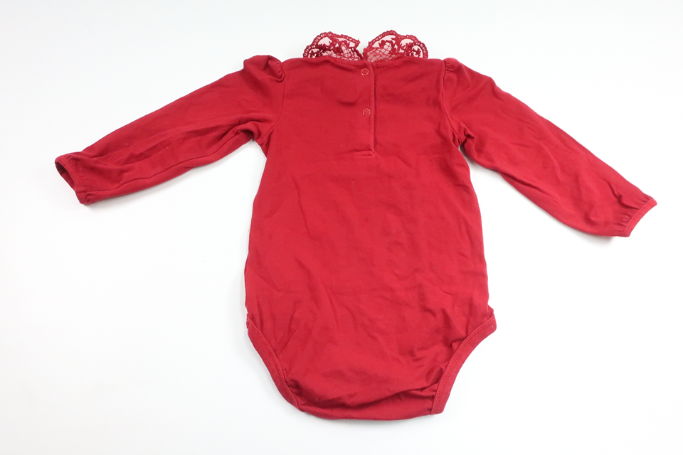 Body with lace collar from H&M - Size 80 - Burgundy