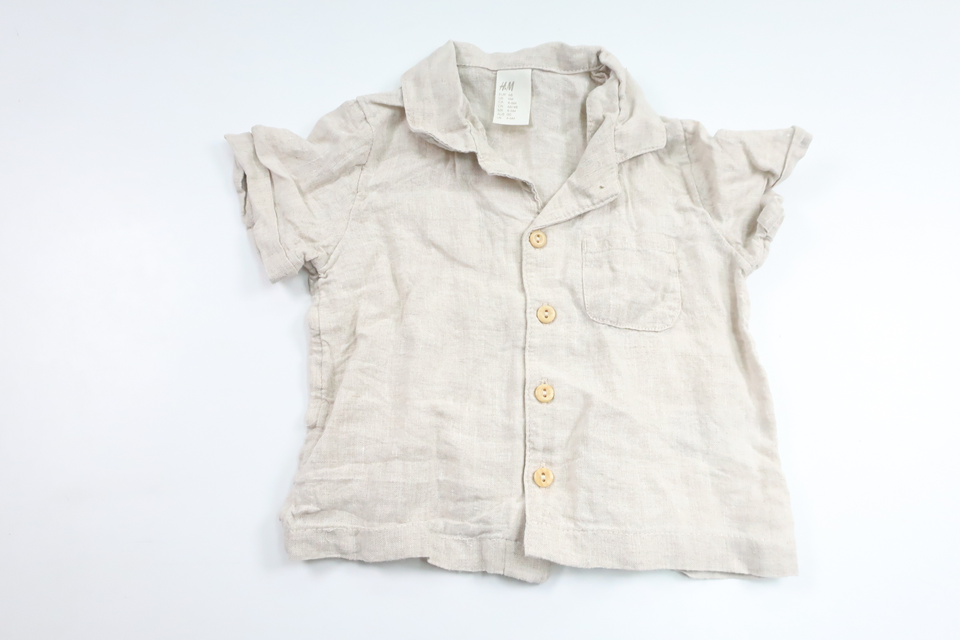 Shirt in 100% linen from H&M - Size 68 - Beige