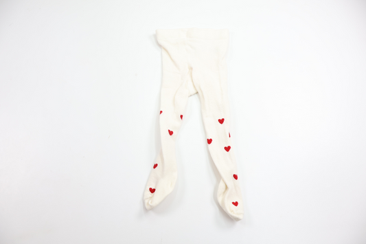 Tights with hearts from Lindex - Size 62/68 - White