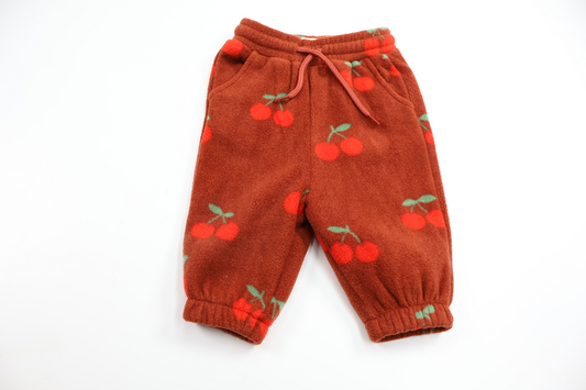 Fleece pants with cherries from Minimarket - Size 62 - Brown
