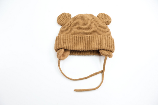 Fleece-lined hat with ear flaps from Minimarket - Size 42/44 - Brown