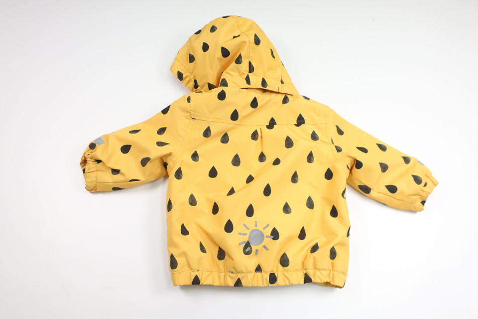 Fleece-lined shell jacket from Lindex - Size 74 - Yellow