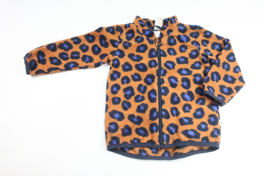 Fleecejacke mit Leopardenmuster von Lindex – Größe 86 – Braun