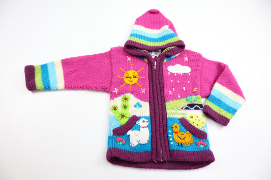 Knitted cardigan from Hemstickat - Size 92 - Multi