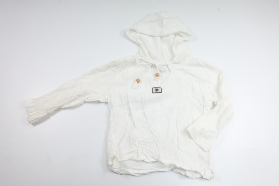 Dünner Kapuzenpullover (Hersteller unbekannt) – Größe 98/104 – Weiß
