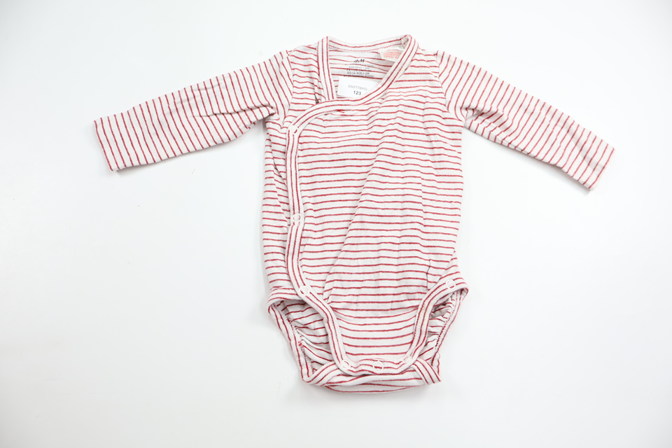 Striped wrapover bodysuit from H&M - Size 56 - Red