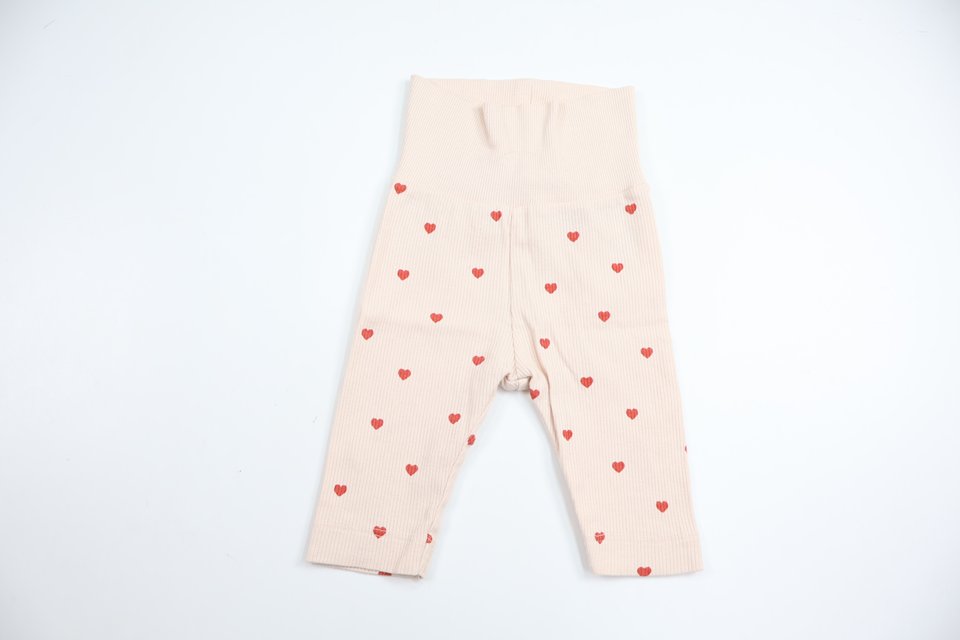Ribbed trousers with hearts from H&M - Size 56 - Pink
