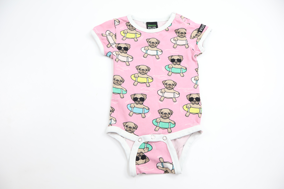 Bodysuit with dogs from Villervalla - Size 62 - Pink