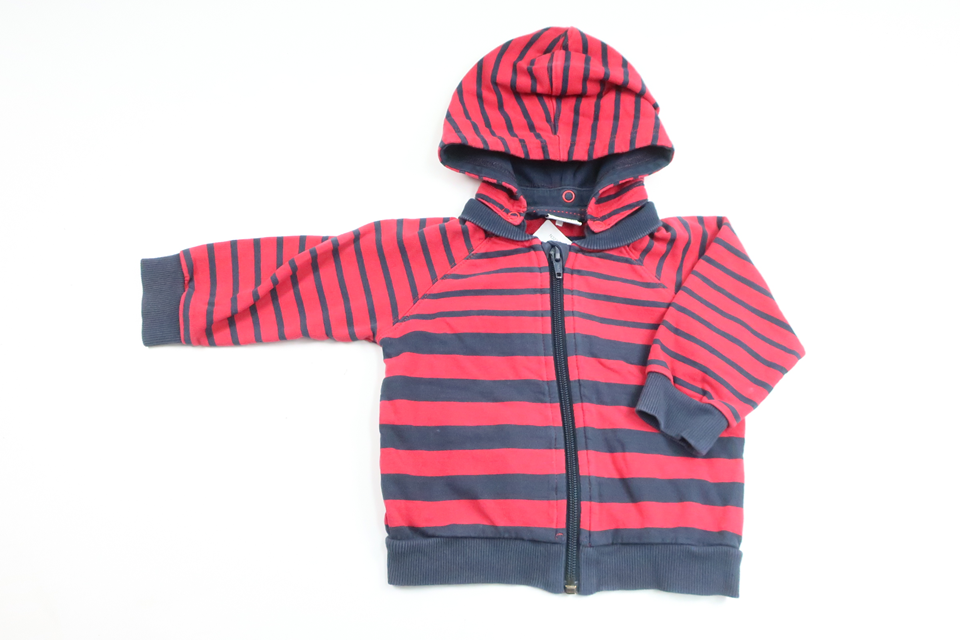 Striped hoodie from Polarn o. Pyret - Size 74 - Red