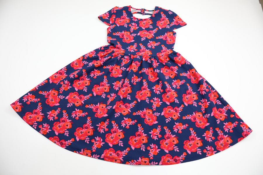Floral dress from Special Editions - Size 128 - Navy blue