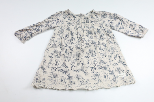 Geblümtes Kleid von Newbie – Größe 68 – Beige