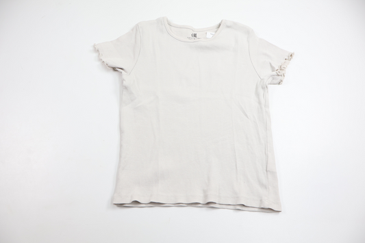 Ribbad tröja från H&M - Storlek 122/128 - Benvit