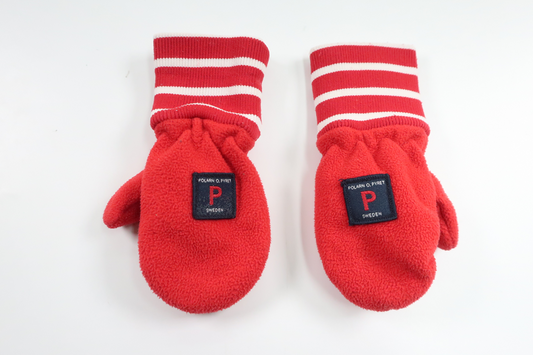 Fleecevantar från Polarn o. Pyret - Storlek 74/80 - Röd
