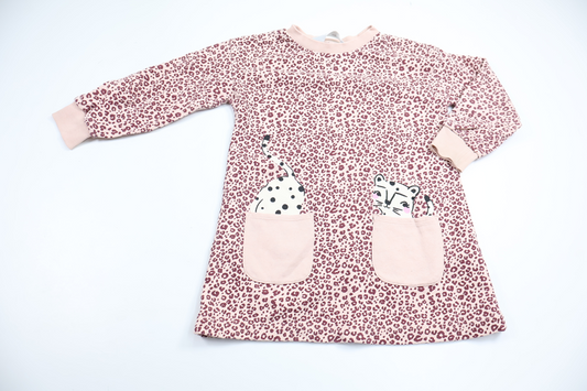 Leopardmönstrad klänning från H&M - Storlek 110 - Rosa
