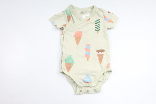 Wickelbody mit Eiscreme-Motiv von Lindex – Größe 62 – Grün