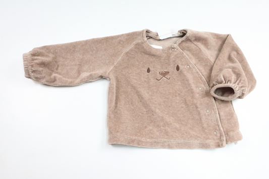 Fleece sweater with teddy bear from My Wear Baby - Size 74 - Beige