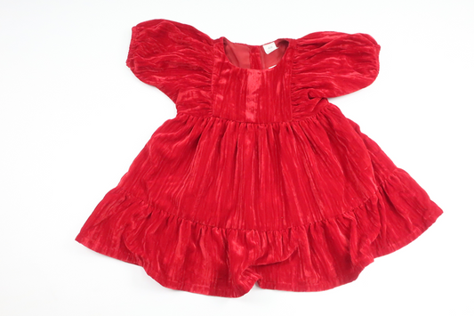 Velour dress from H&M - Size 74 - Red
