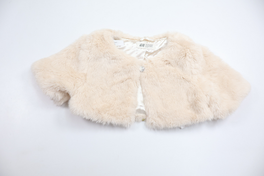 Faux fur bolero from H&M - Size 110/116 - Off-white