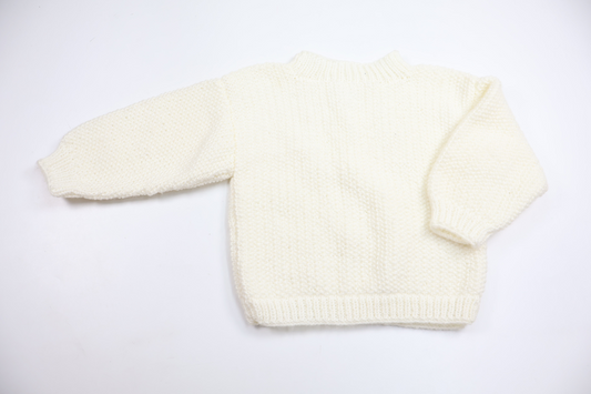 Knitted sweater from Hemstickat - Size 104 - White
