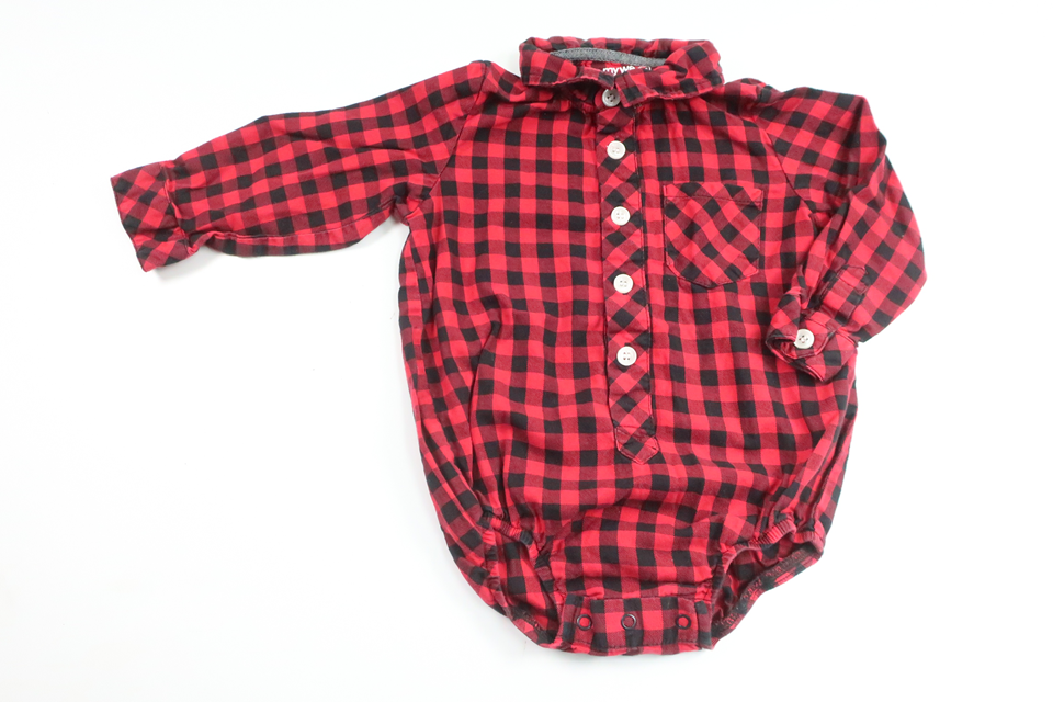 Karierter Hemdbody von My Wear Baby – Größe 80 – Rot