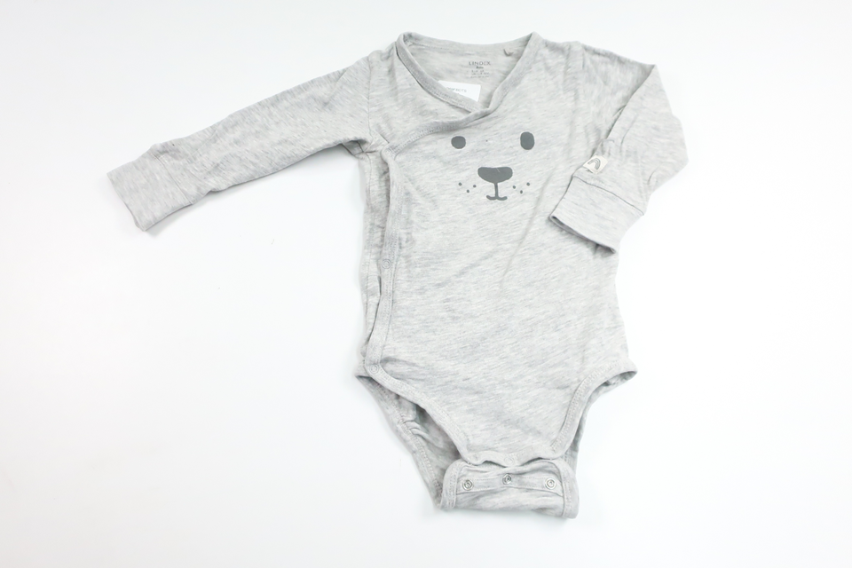 Wickelbody von Lindex – Größe 68 – Grau