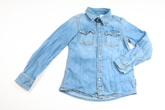 Jeansskjorta från Polarn o. Pyret - Storlek 128 - Denim