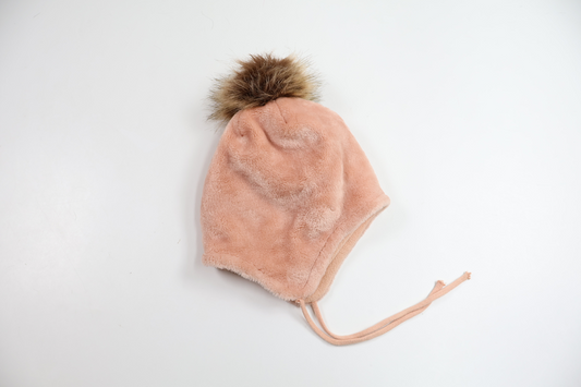 Fleece hat with pompom from Mini Dreams - Size 74/80 - Pink