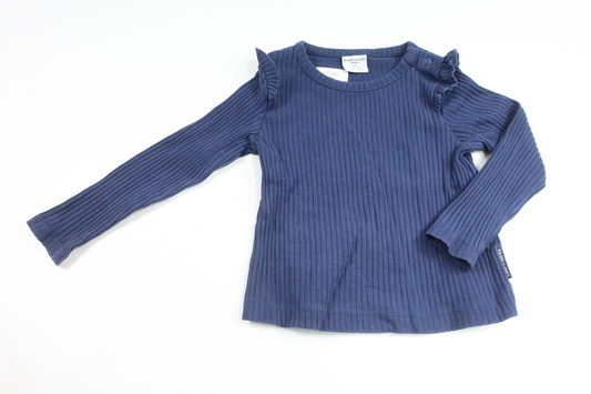 Ribbad tröja från Polarn o. Pyret - Storlek 86 - Marinblå