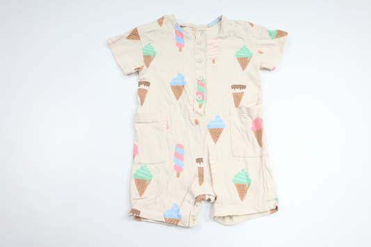 Jumpsuit med glassar från Lindex - Storlek 74 - Benvit