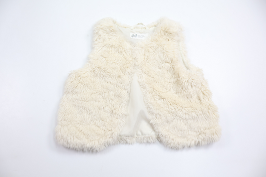 Faux fur vest from H&M - Size 92 - Off-white