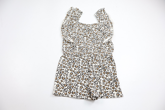 Leopard print jumpsuit from Amy & Lucy - Size 110/116 - Off-white