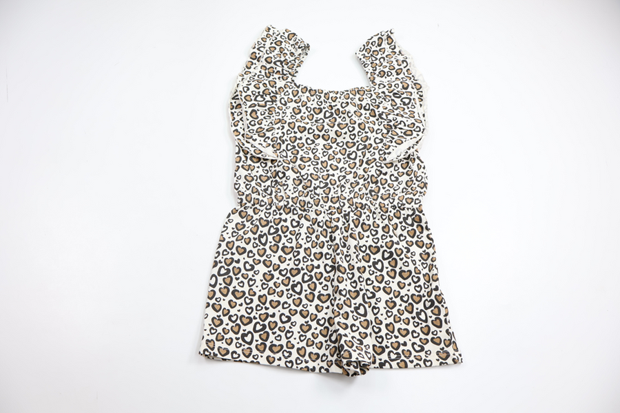 Leopard print jumpsuit from Amy & Lucy - Size 110/116 - Off-white