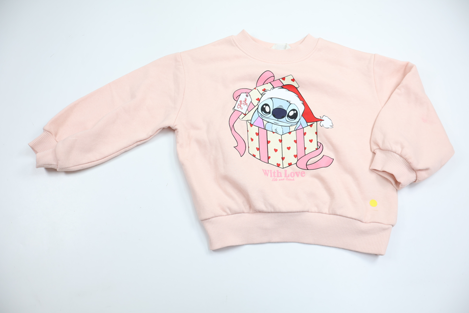 Sweatshirt med Stitch från H&M - Storlek 98/104 - Rosa