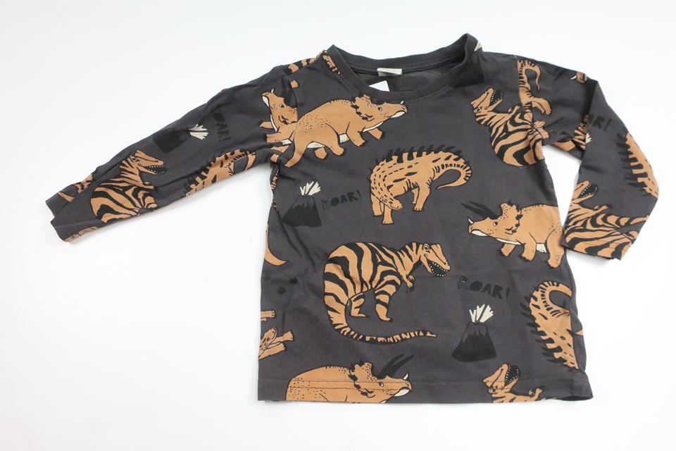 Pullover mit Dinosauriern von Lindex – Größe 92 – Grau