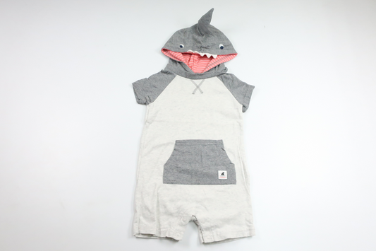 Jumpsuit „Shark“ mit Kapuze von Carter's – Größe 86/92 – Grau