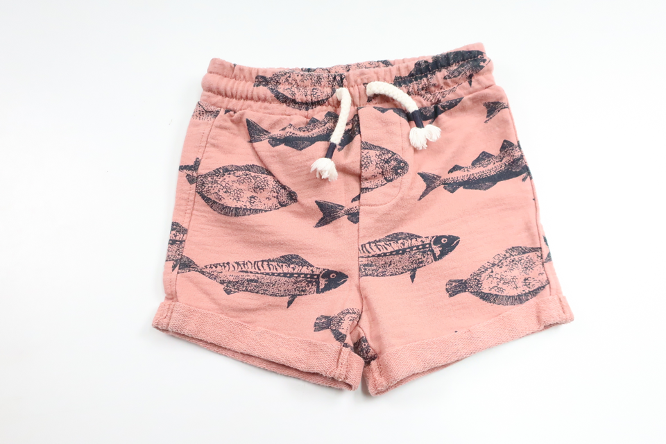 Shorts mit Fischmotiv von Newbie – Größe 62 – Rosa