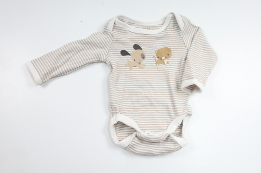 Gestreifter Body von H&MM - Größe 44 - Beige