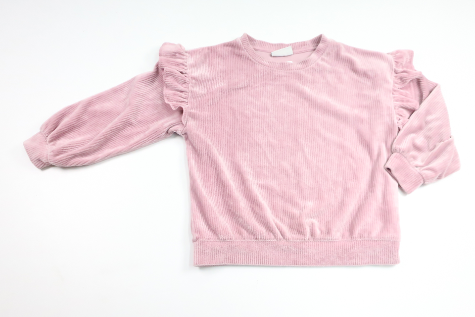 Gerippter Velourspullover von Kappahl – Größe 98/104 – Lila