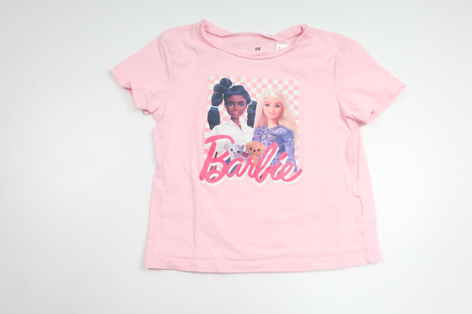 T-shirt med Barbie från H&M - Storlek 110/116 - Rosa