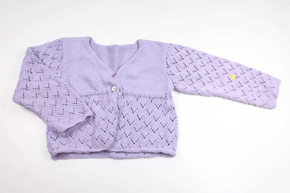 Knitted cardigan from Hemstickat - Size 116/122 - Purple