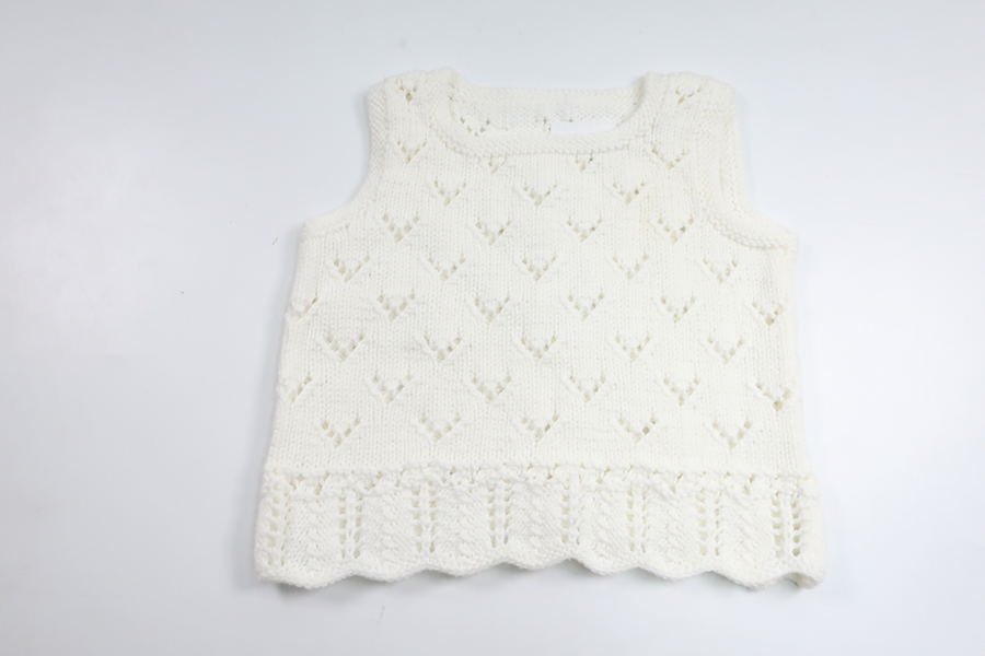 Knitted linen top from Hemstickat - Size 80/86 - White