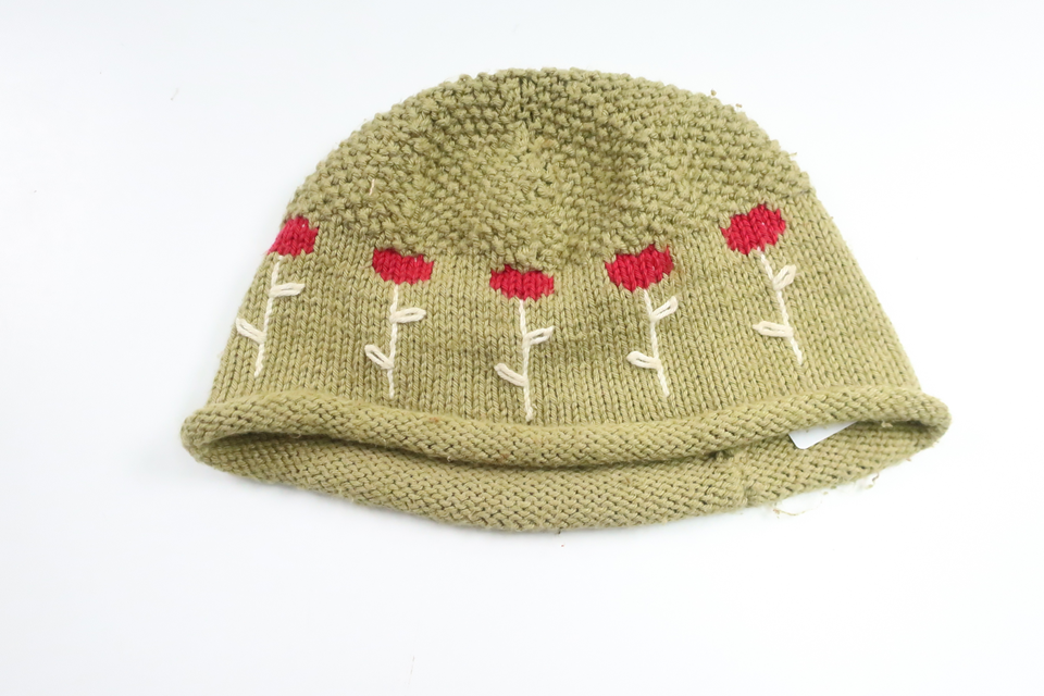 Stickad mössa från Hemstickat - Storlek 74/80 - Grön