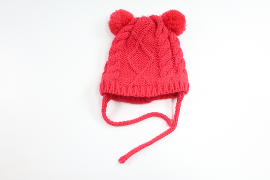 Fleecefodrad stickad mössa från Lupilu - Storlek 80/82 - Röd