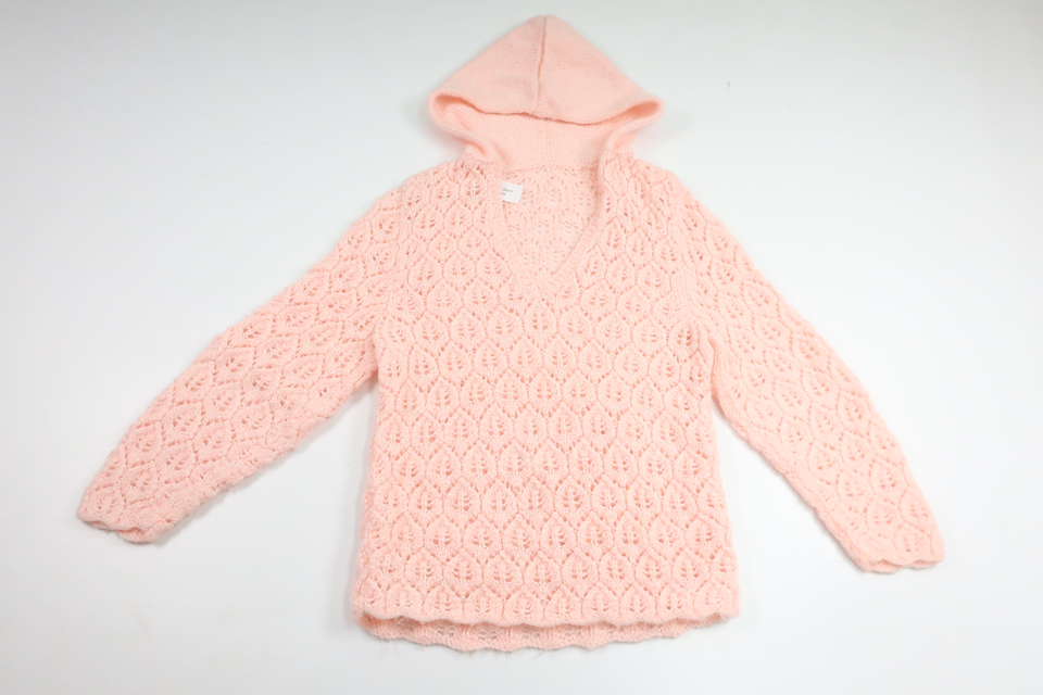 Knitted hooded sweater from Hemstickat - Size 110/116 - Pink